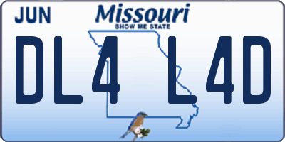 MO license plate DL4L4D