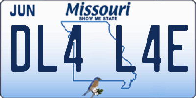 MO license plate DL4L4E