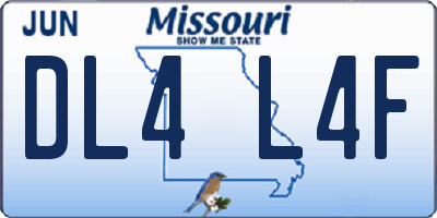 MO license plate DL4L4F