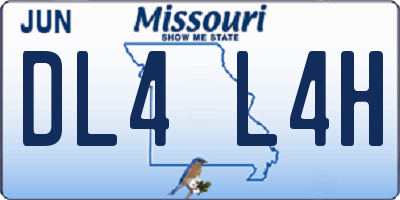 MO license plate DL4L4H