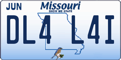 MO license plate DL4L4I