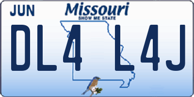 MO license plate DL4L4J
