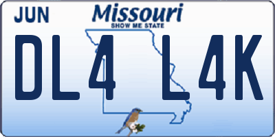 MO license plate DL4L4K