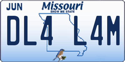 MO license plate DL4L4M