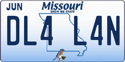 MO license plate DL4L4N