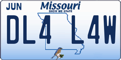 MO license plate DL4L4W