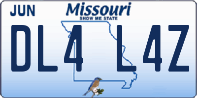 MO license plate DL4L4Z