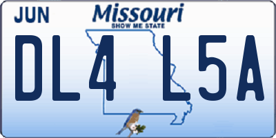 MO license plate DL4L5A