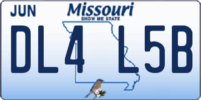 MO license plate DL4L5B