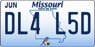 MO license plate DL4L5D