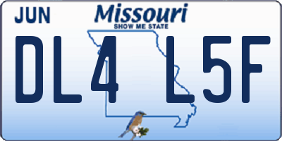 MO license plate DL4L5F