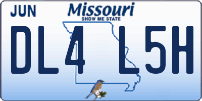 MO license plate DL4L5H