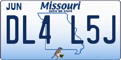 MO license plate DL4L5J