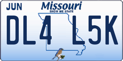 MO license plate DL4L5K