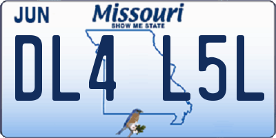 MO license plate DL4L5L