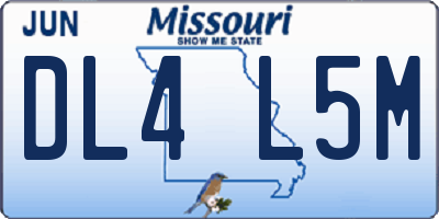 MO license plate DL4L5M