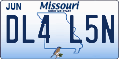 MO license plate DL4L5N