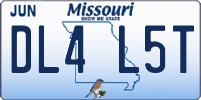 MO license plate DL4L5T