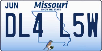 MO license plate DL4L5W