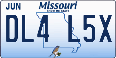 MO license plate DL4L5X