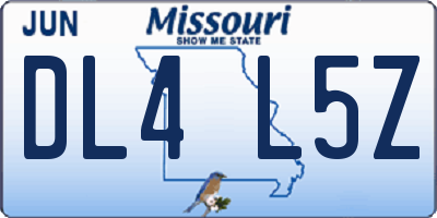 MO license plate DL4L5Z