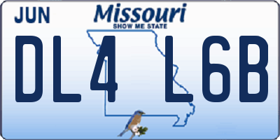 MO license plate DL4L6B