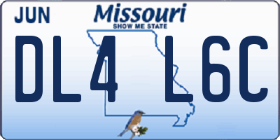 MO license plate DL4L6C