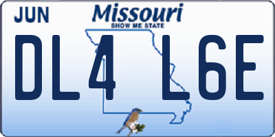 MO license plate DL4L6E