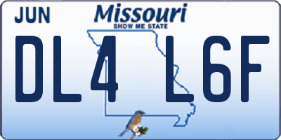 MO license plate DL4L6F