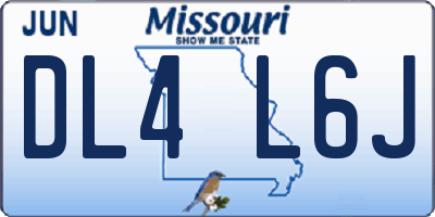 MO license plate DL4L6J