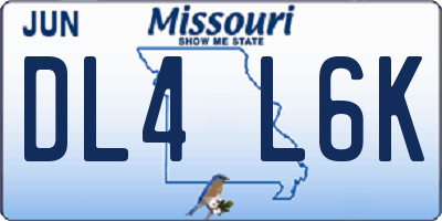 MO license plate DL4L6K