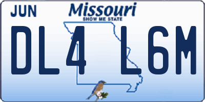 MO license plate DL4L6M