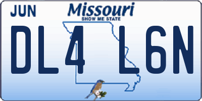 MO license plate DL4L6N