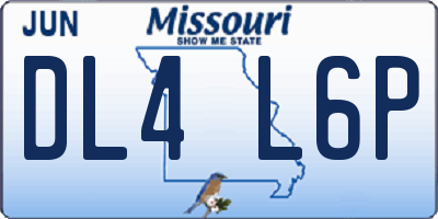 MO license plate DL4L6P