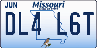 MO license plate DL4L6T