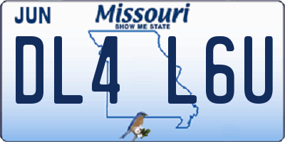MO license plate DL4L6U