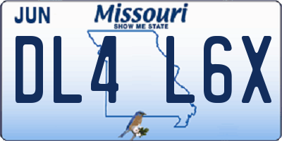 MO license plate DL4L6X