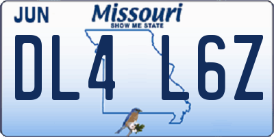 MO license plate DL4L6Z