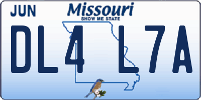 MO license plate DL4L7A