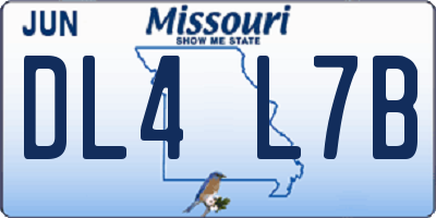 MO license plate DL4L7B