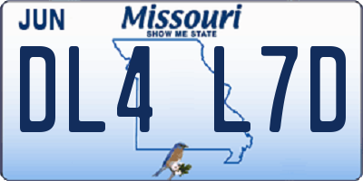 MO license plate DL4L7D