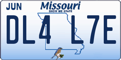 MO license plate DL4L7E
