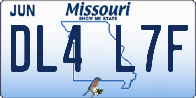 MO license plate DL4L7F