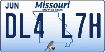 MO license plate DL4L7H
