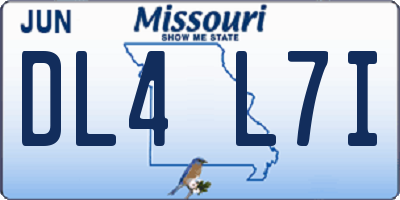 MO license plate DL4L7I