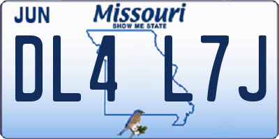 MO license plate DL4L7J