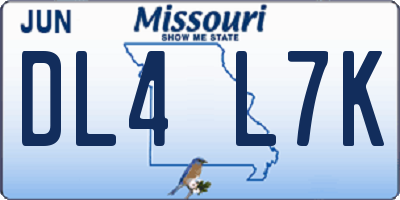 MO license plate DL4L7K