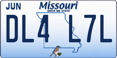 MO license plate DL4L7L
