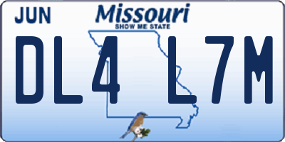 MO license plate DL4L7M