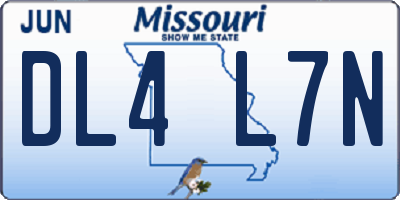 MO license plate DL4L7N